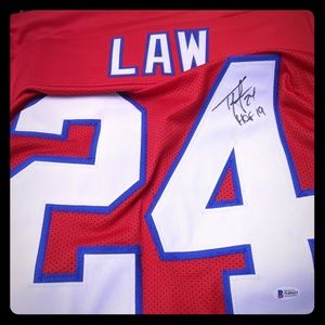 Autographed Ty Law Jersey. With Certificate.
